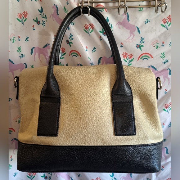 EUC Kate Spade Jenny Southport Cream & Black Leather Neutral Tote Purse Bag - Picture 4 of 15